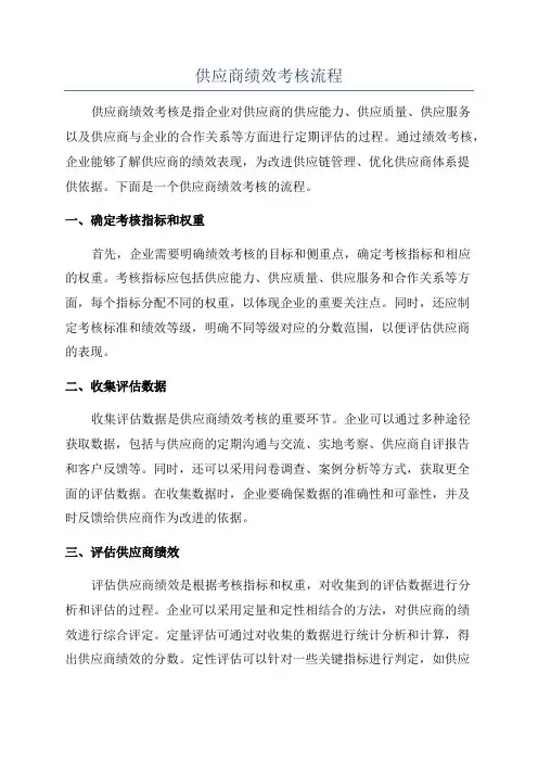 供应商绩效考核流程