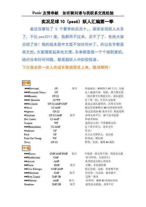 实况足球10(pes6)妖人汇编第一季