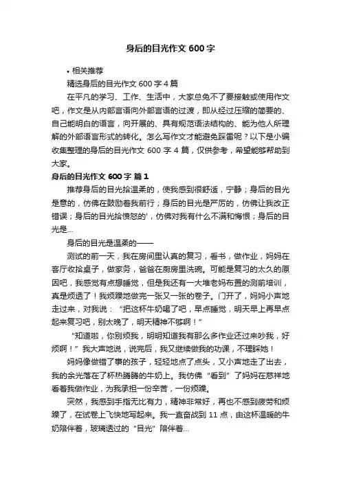 身后的目光作文600字