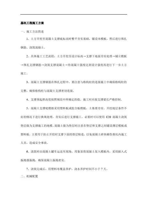 基坑工程施工方案