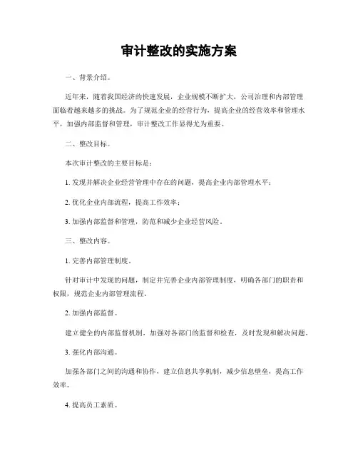 审计整改的实施方案