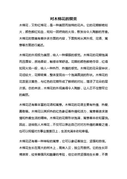 对木棉花的赞美