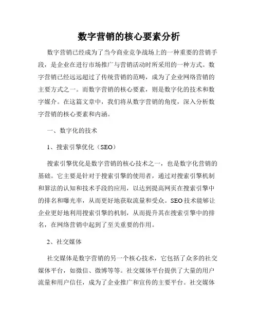 数字营销的核心要素分析