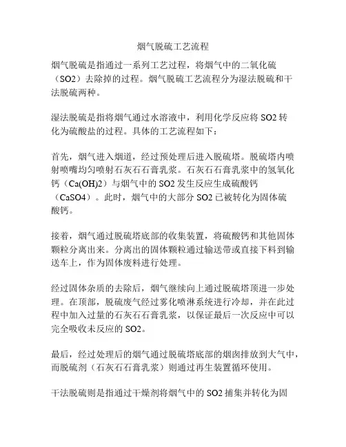 烟气脱硫工艺流程