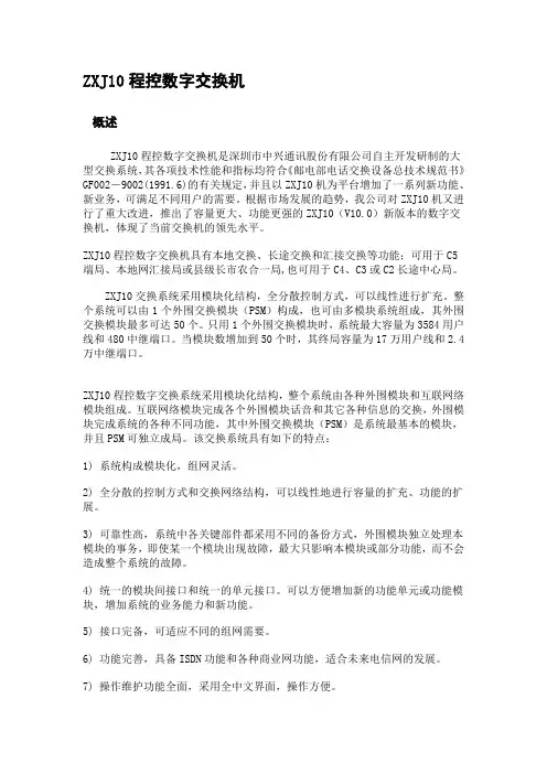 ZXJ10程控数字交换机