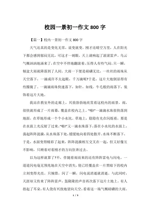 校园一景初一作文800字