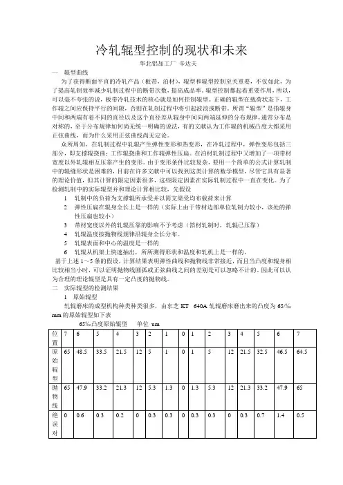 冷轧辊型控制的现状和未来