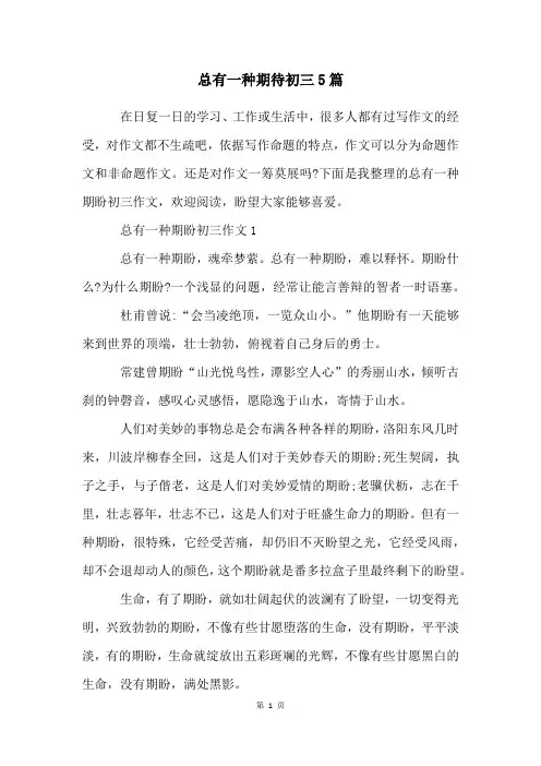 总有一种期待初三5篇