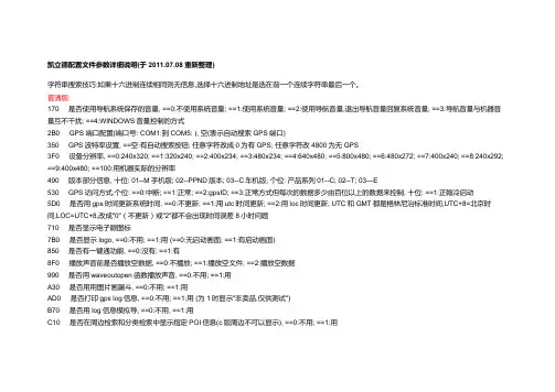 凯立德配置文件参数详细说明