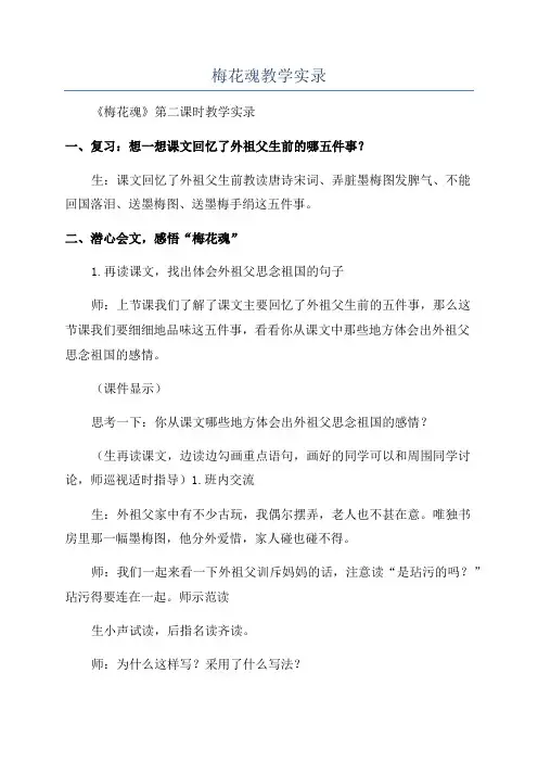 梅花魂教学实录