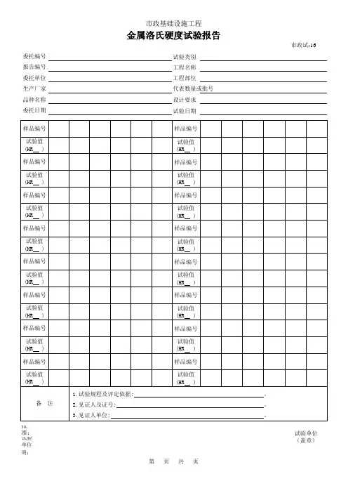 416.金属洛氏硬度试验报告