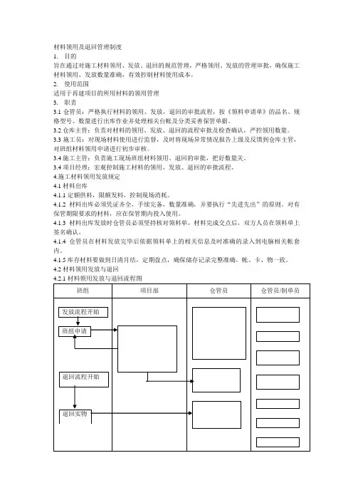 材料领用及退回管理制度