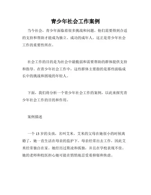 青少年社会工作案例