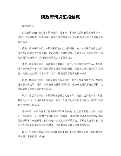 镇政府情况汇报结尾
