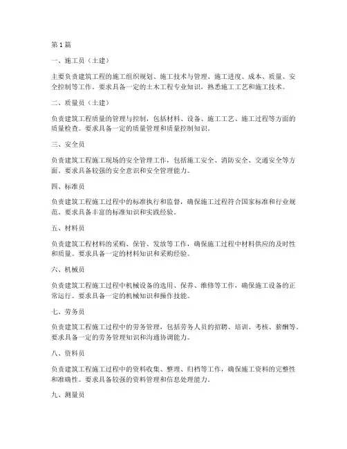 十大建筑工程施工员证(3篇)