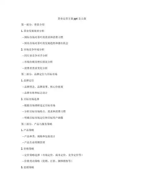 茶业运营方案ppt怎么做