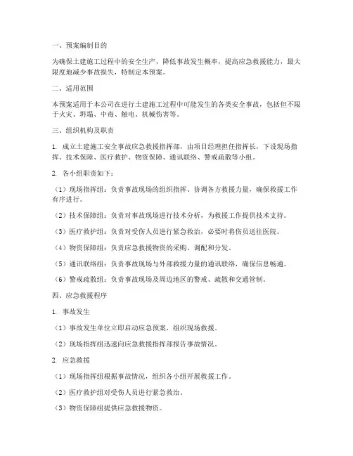 土建施工应急预案范本