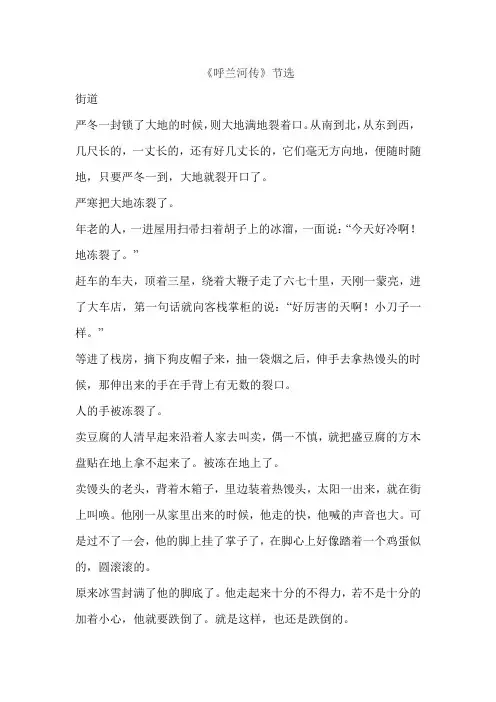 《呼兰河传》节选