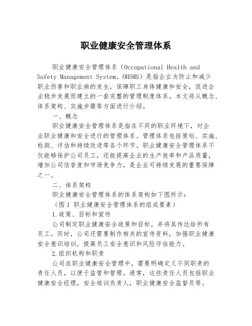 职业健康安全管理体系