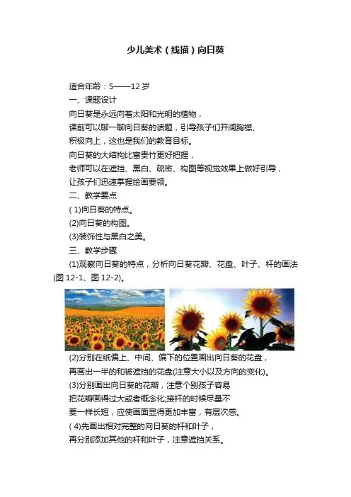 少儿美术（线描）向日葵