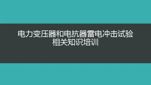 电力变压器和电抗器雷电冲击试验相关知识培训