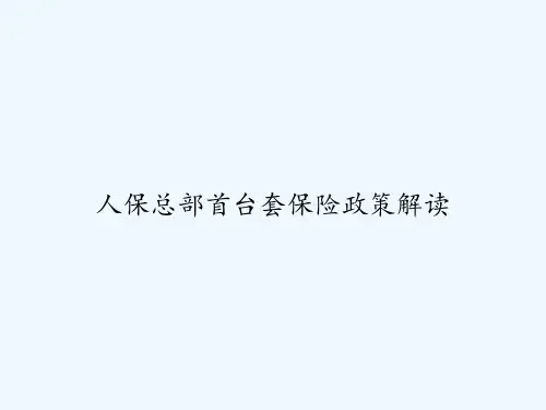 人保总部首台套保险政策解读-PPT