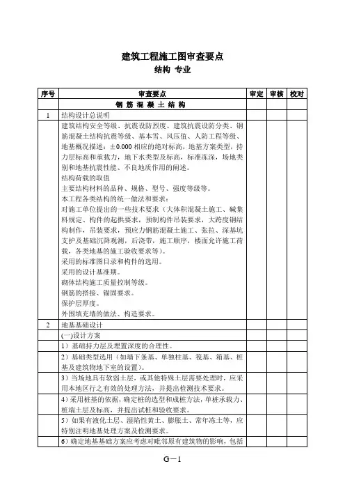 (完整版)结构审图要点