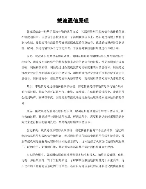 载波通信原理
