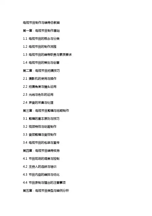 电视节目制作与编导总教案