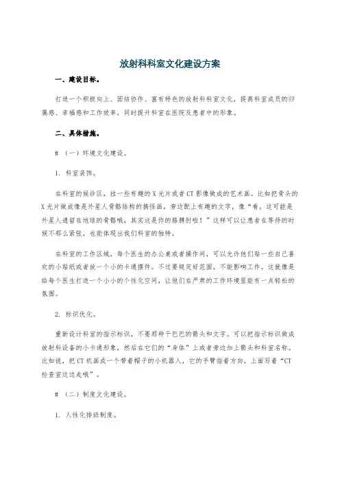放射科科室文化建设方案