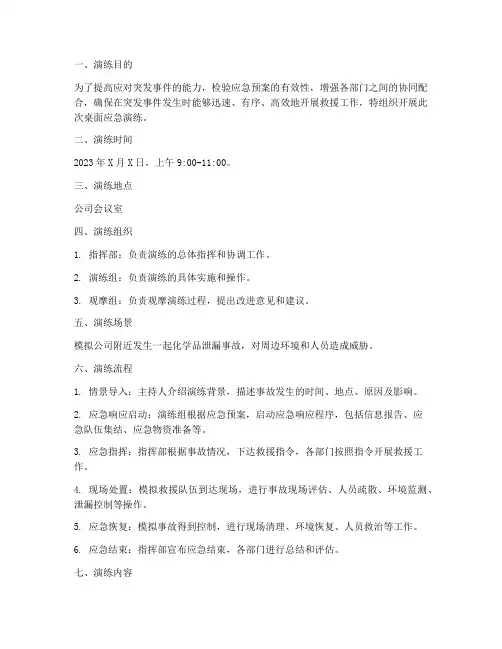应急预案桌面应急演练