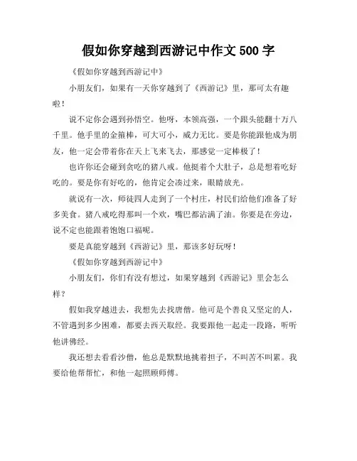 假如你穿越到西游记中作文500字