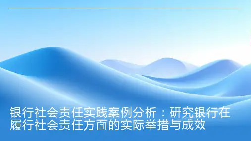 银行社会责任实践案例分析：研究银行在履行社会责任方面的实际举措与成效