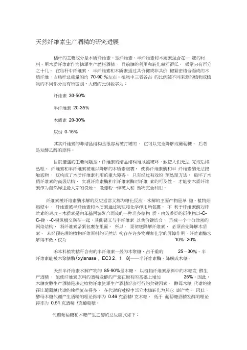 纤维素生产酒精