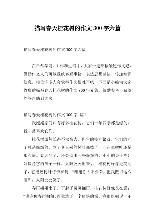 描写春天桂花树的作文300字六篇