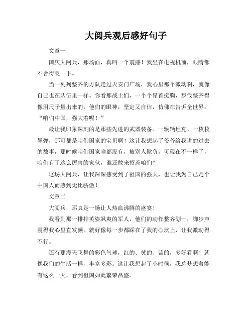 大阅兵观后感好句子