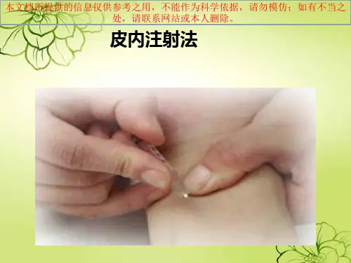 皮内注射主题讲座培训课件