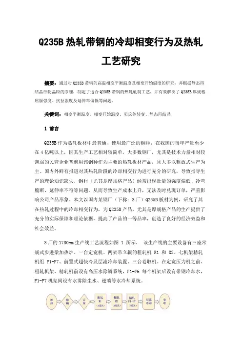 Q235B热轧带钢的冷却相变行为及热轧工艺研究