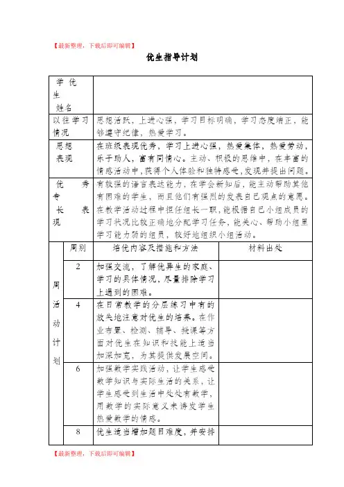 优生培养记录(完整资料).doc