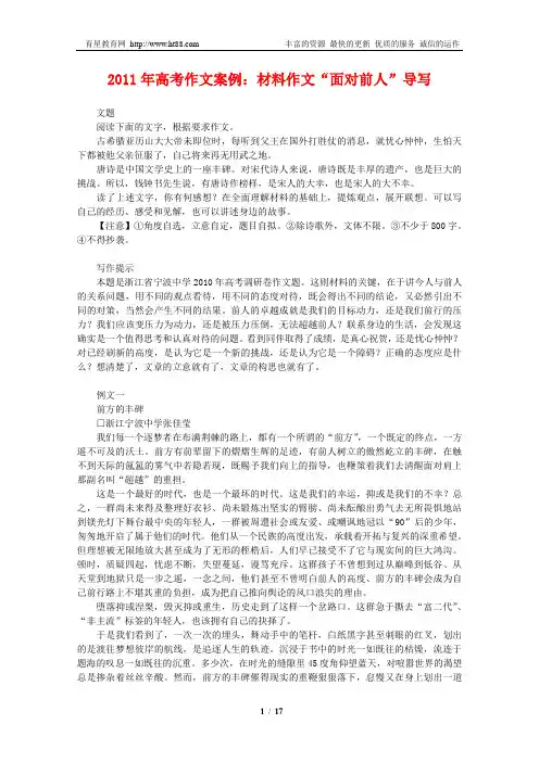 2011年高考作文案例