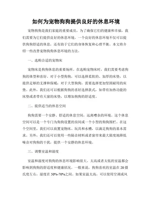 如何为宠物狗狗提供良好的休息环境