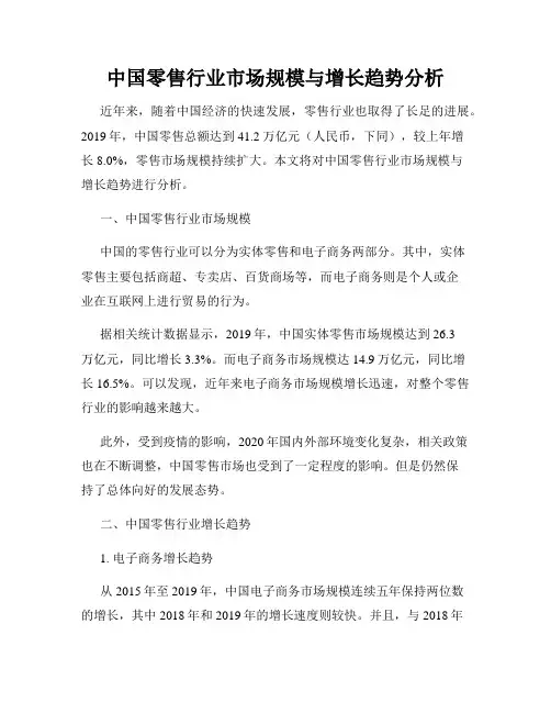 中国零售行业市场规模与增长趋势分析