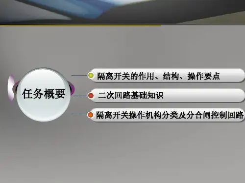 隔离开关操作机构控制及闭锁回路PPT精选文档