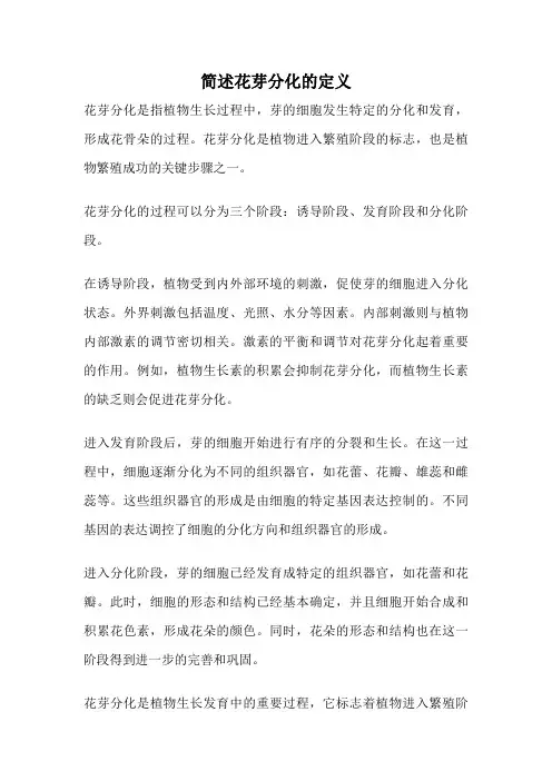 简述花芽分化的定义