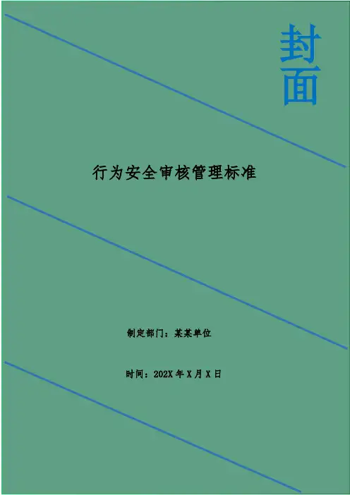 行为安全审核管理标准