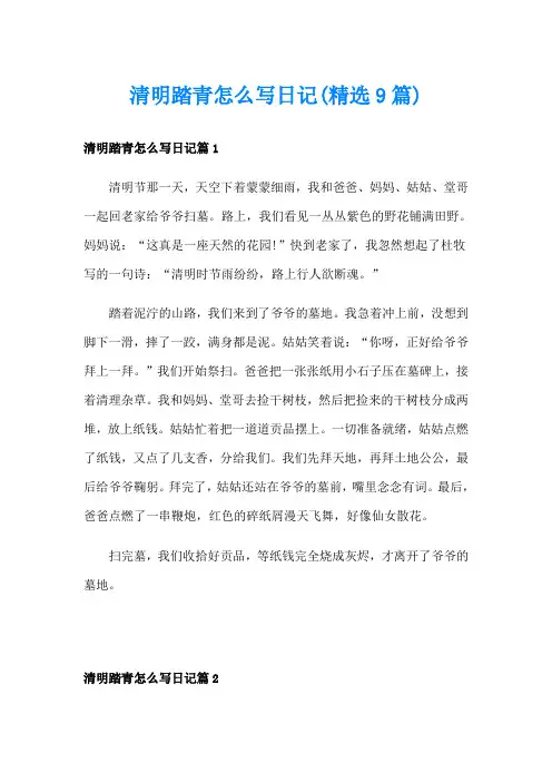 清明踏青怎么写日记(精选9篇)