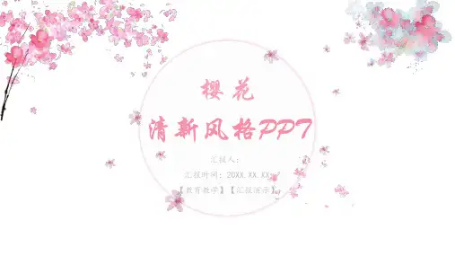 小清新 樱花PPT模板