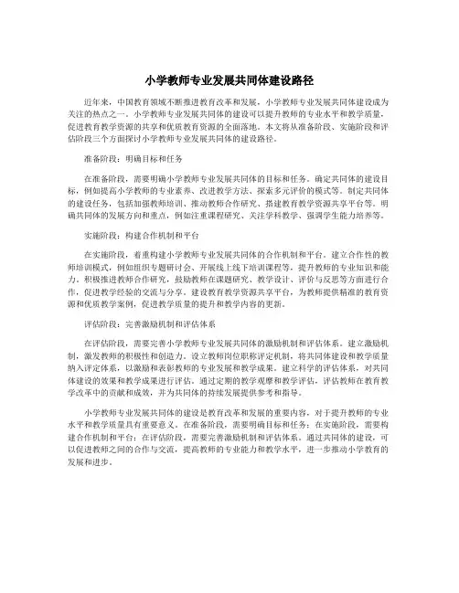 小学教师专业发展共同体建设路径