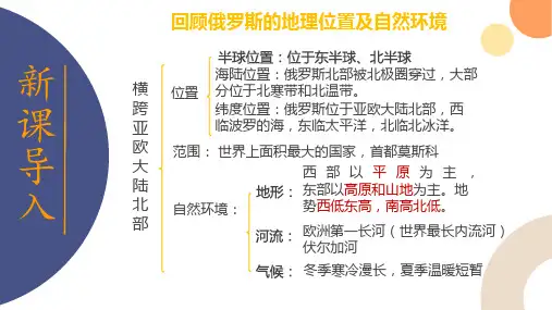 7.4+俄罗斯+第2课时+课件-2023-2024学年七年级地理下学期人教版