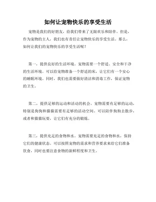 如何让宠物快乐的享受生活